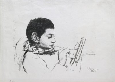 Portret Luciena Pissarro, 1874 autorstwa Camille Pissarro