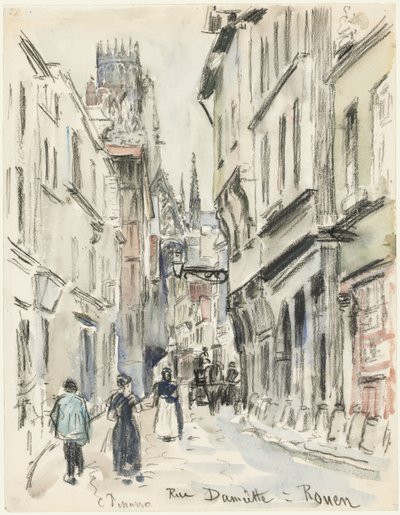Rue Damiette, Rouen autorstwa Camille Pissarro