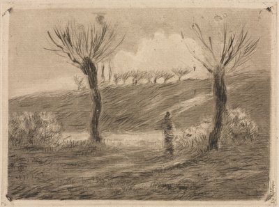Zachodzące słońce autorstwa Camille Pissarro