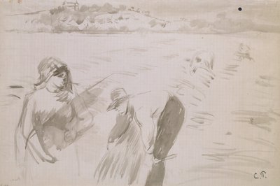 Studium żniwiarzy pracujących na polu w pobliżu Pontoise, 1882 r. autorstwa Camille Pissarro