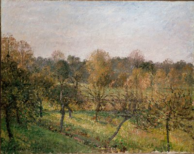 Zachód słońca w Eragny-sur-Epte, jesień, 1902 autorstwa Camille Pissarro