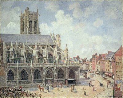 Kościół św. Jakuba w Dieppe, poranne słońce autorstwa Camille Jacob Pissarro