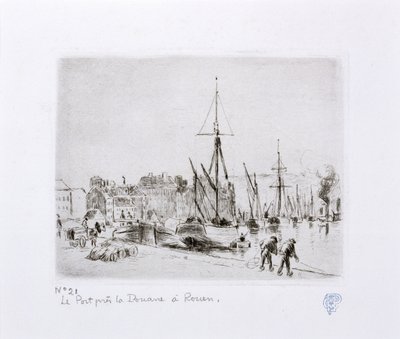 Port w pobliżu Urzędu Celnego w Rouen) autorstwa Camille Jacob Pissarro