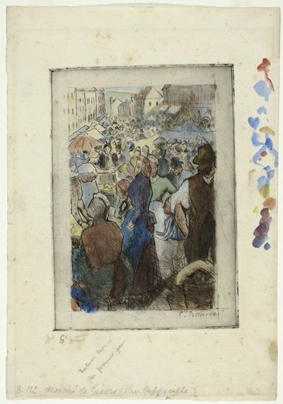 Rynek w Gisors; Rue Cappeville autorstwa Camille Pissarro