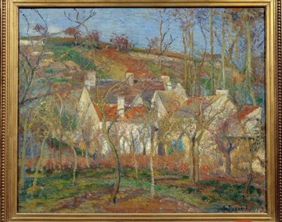 Czerwone Dachy, róg wsi, zima autorstwa Camille Pissarro