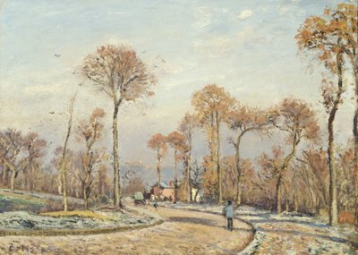 Droga do Wersalu, Louveciennes: poranny mróz autorstwa Camille Jacob Pissarro