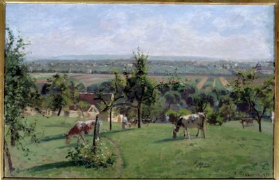 Zbocza Vesinet. Obraz Camille Pissarro (1830-1903) autorstwa Camille Jacob Pissarro