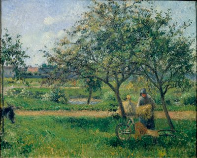 Taczka, sad, ok. 1881 (olej na płótnie) autorstwa Camille Jacob Pissarro