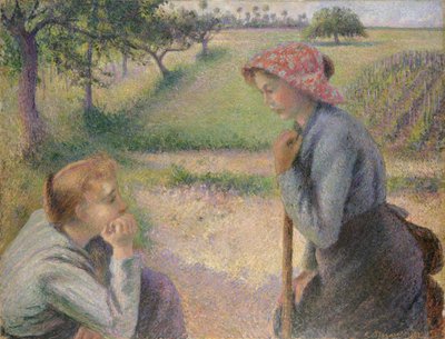 Dwie młode chłopki, 1891-92. autorstwa Camille Jacob Pissarro
