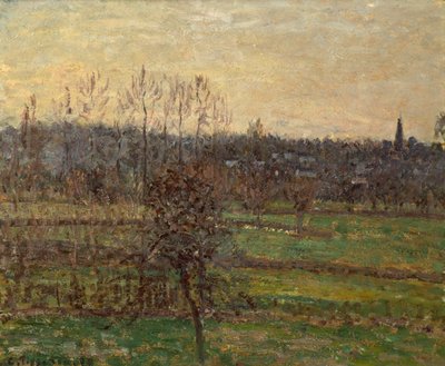 Widok Bazincourt, Zima autorstwa Camille Pissarro