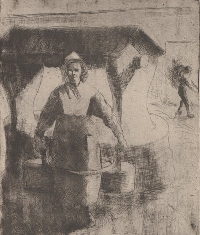 Kobieta przy studni, 1891. autorstwa Camille Pissarro