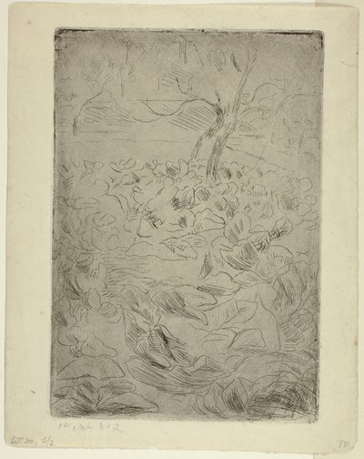 Kobieta w ogrodzie kuchennym autorstwa Camille Pissarro