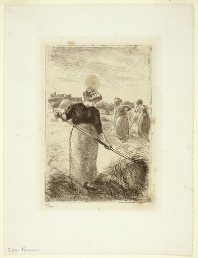 Kobiety podrzucające siano autorstwa Camille Pissarro