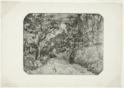 Zalesiona aleja w Pontoise autorstwa Camille Pissarro
