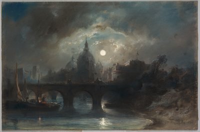 Widok miasta nocą, 1831. autorstwa Camille Roqueplan