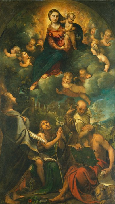 Madonna w chwale, czyli Madonna z Dzieciątkiem i świętymi autorstwa Camillo Boccaccino