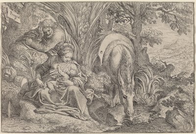 Reszta w ucieczce do Egiptu autorstwa Camillo Procaccini