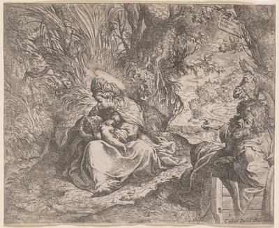 Odpoczynek w ucieczce do Egiptu, 1587-1590 . autorstwa Camillo Procaccini