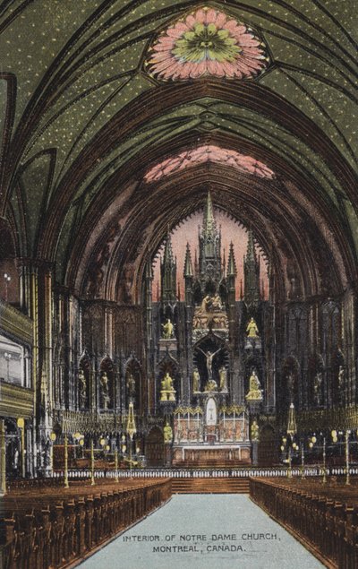 Wnętrze kościoła Notre Dame, Montreal, Kanada (zdjęcie ilustracyjne) autorstwa Canadian Photographer