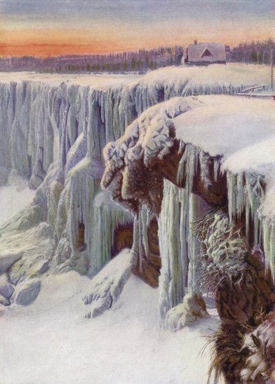 Wodospad Niagara zamarznięty zimą (kolorowe zdjęcie) autorstwa Canadian Photographer