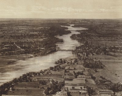 Riviere Des Prairies, na tyłach wyspy Montreal (zdjęcie czarno-białe) autorstwa Canadian Photographer