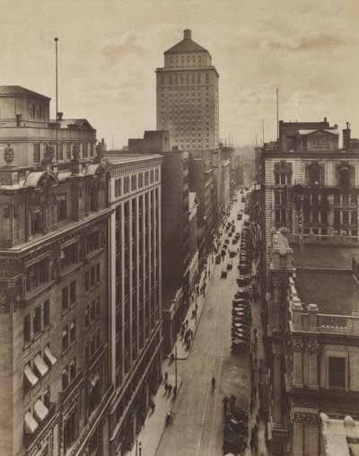 St James Street, centrum bankowe i biznesowe (zdjęcie czarno-białe) autorstwa Canadian Photographer