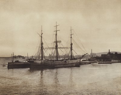 Port w Hochelaga, starodawny szkuner wciąż w eksploatacji (zdjęcie czarno-białe) autorstwa Canadian Photographer