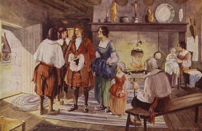 Wizyta Intendenta (kolorowa litografia) autorstwa Canadian School