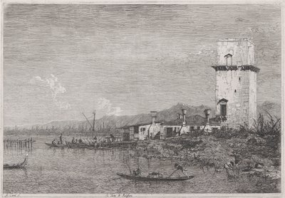 La Torre di Malghera (Wieża Malghera), z cyklu Weduta (Widoki) autorstwa Canaletto (Giovanni Antonio Canal)