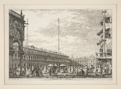 Le Procuratie Nuove e S. Ziminian V. (Procuratic Nuove i kościół San Geminiano, Wenecja), z serii Vedute (Widoki) autorstwa Canaletto (Giovanni Antonio Canal)