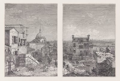 Dom z napisem z cyklu Weduta (Widoki) autorstwa Canaletto (Giovanni Antonio Canal)