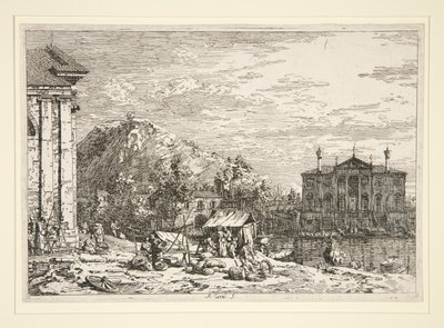 Targ w Dolo, z cyklu Weduta (Widoki) autorstwa Canaletto (Giovanni Antonio Canal)