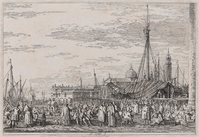 Targ na Molo z cyklu Weduta (Widoki) autorstwa Canaletto (Giovanni Antonio Canal)