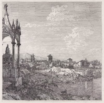 Widok miasta z biskupem autorstwa Canaletto (Giovanni Antonio Canal)
