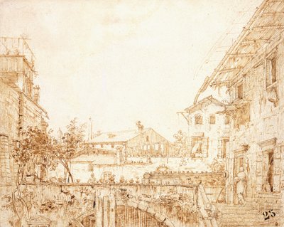 Widok na taras w Padwie, autorstwa Giovanni Antonio Canal