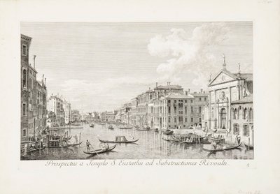Widok od kościoła św. Eustachego w kierunku Rialto autorstwa Canaletto