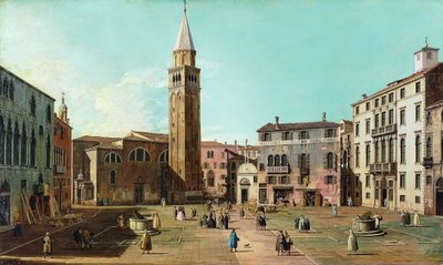 Campo SantAngelo, Wenecja, lata 30. XVIII wieku. autorstwa Giovanni Antonio Canal