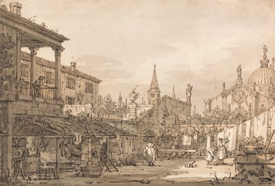 Capriccio z weneckiego dziedzińca autorstwa Canaletto
