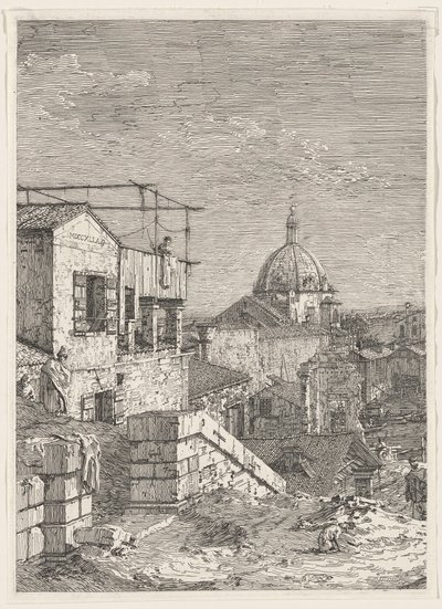 Wyobrażony widok na Wenecję (lewa część) autorstwa Canaletto