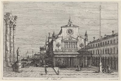 Wyimaginowany widok S. Giacomo di Rialto autorstwa Canaletto