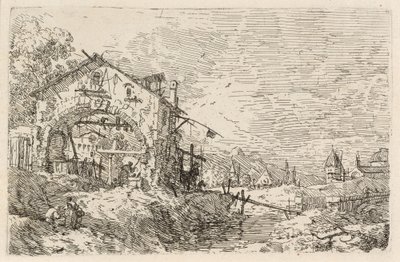 Krajobraz z kobietą przy studni autorstwa Canaletto