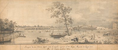 Old Walton Bridge widziany z Middlesex Shore autorstwa Canaletto