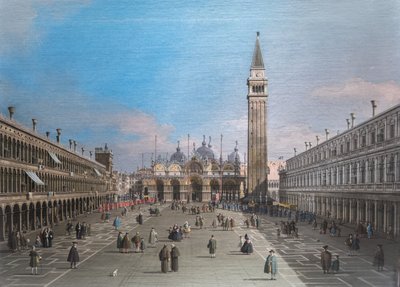 Piazza San Marco z bazyliką, Wenecja autorstwa Canaletto