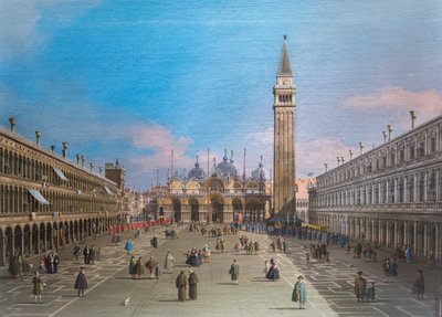 Piazza San Marco z bazyliką, Wenecja autorstwa Canaletto