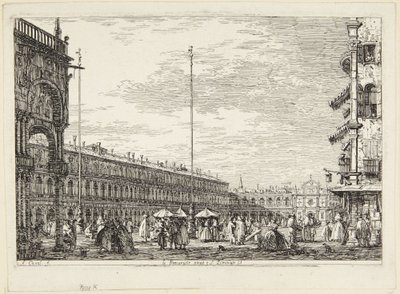 Piazza San Marco z Procuratie Nuove i San Geminiano autorstwa Canaletto