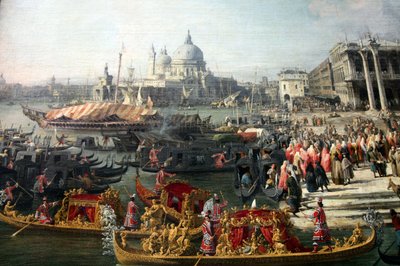 „Przyjęcie ambasadora Francji w Wenecji”, 1726-1727 autorstwa Canaletto