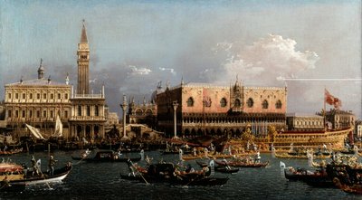 Bucintoro w Molo w Dzień Wniebowstąpienia autorstwa Canaletto