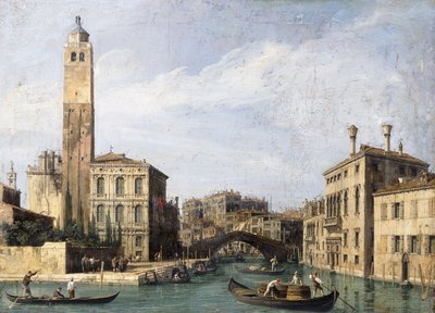 Canal Grande z San Geremia, Palazzo Labia i wejściem do Cannaregio, c.1726-1730 autorstwa Giovanni Antonio Canal