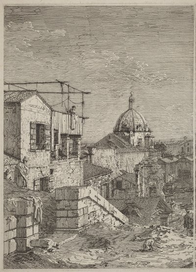 Dom z napisem [po lewej] autorstwa Canaletto