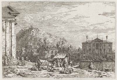 Rynek w Dolo [na dole po lewej] autorstwa Canaletto